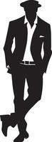 Stylish man vector silhouette illustration