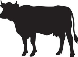 Cattle vector silhouette illustration black color