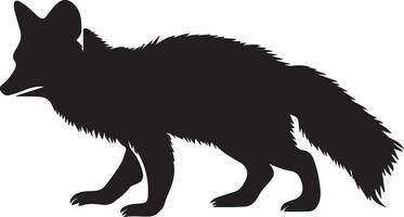 Arctic fox vector silhouette black color