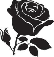 Rose With Bud vector silhouette illustration