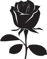 Rose With Bud vector silhouette illustration