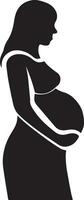 Pregnant Woman vector silhouette illustration