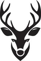 Deer Face Vector silhouette illustration black color