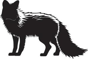 Arctic fox vector silhouette black color