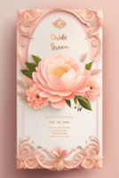 magnifique moderne floral minimaliste mariage invitation modèle psd