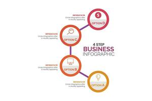 Circular scheme with four round paper white elements. Concept of cyclic business process with 4 stages. Minimal infographic design template. Modern flat vector illustration for data visualization