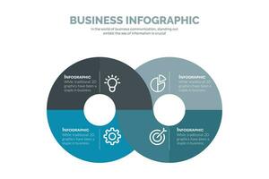 Vector infographic template with 3D paper label, integrated circles. Business concept with 4 options. For content, diagram, flowchart, steps, parts, timeline infographics, workflow, chart