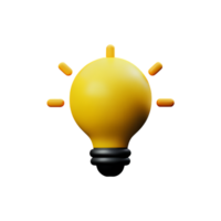 un amarillo ligero bulbo icono en un transparente antecedentes png