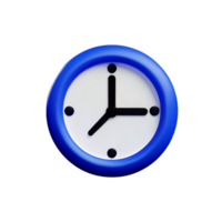 blue clock icon on transparent background png