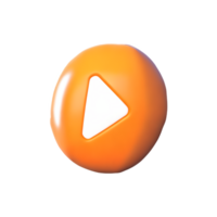 an orange play button on a transparent background png
