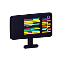 a computer monitor with a colorful display png