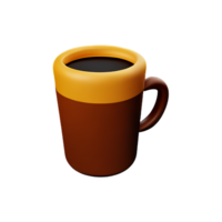 un café taza con un marrón y amarillo tapa png