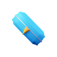 a blue and yellow tube with a yellow arrow png