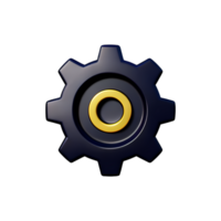 a black and yellow gear wheel icon on a transparent background png