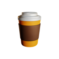 a coffee cup with a brown and yellow lid png