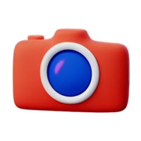 a red camera with a blue lens on it png