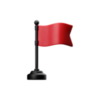 red flag on a black pole isolated on transparent background png