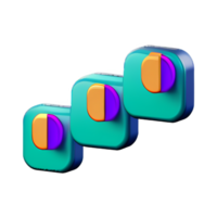 Tres vistoso botones en un transparente antecedentes png