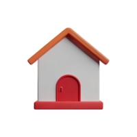 a small house with a red door on a transparent background png