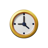 gold clock icon on transparent background png