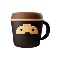 uma café copo com uma Urso face em isto png