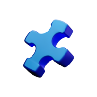 Blau Puzzle Stück auf transparent Hintergrund png