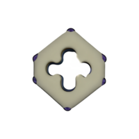 a hexagonal object with a cross in the middle png