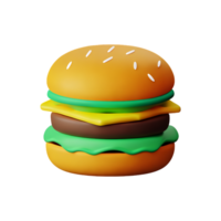 3d hamburger icona png