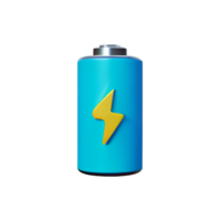 a blue battery with a yellow lightning bolt on it png