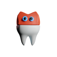 a tooth with eyes on a transparent background png