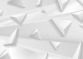 White grey abstract corporate background with 3d pyramids vector
