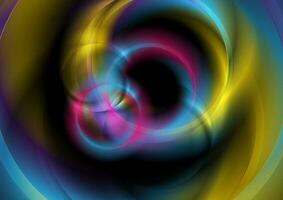 Glowing colorful smooth circles abstract tech background vector