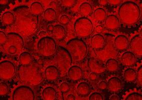 Dark red tech gears abstract grunge background vector