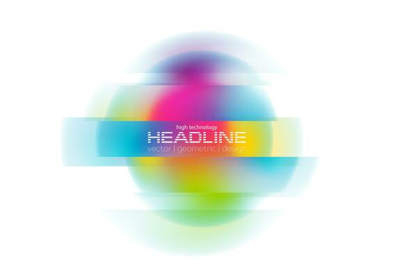 Colorful distorted circle abstract geometric background