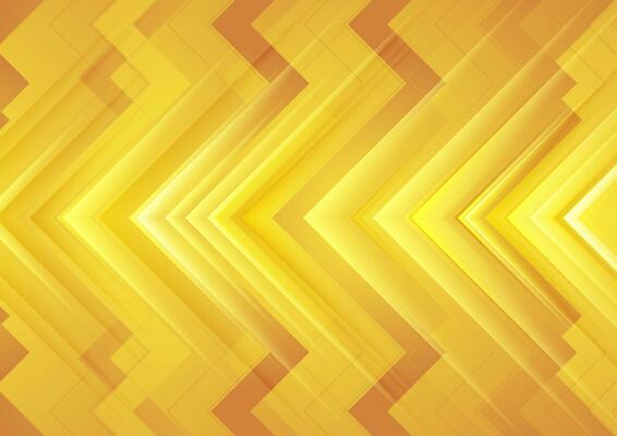 Abstract orange glossy arrows geometric tech background