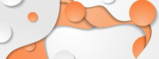 Orange and white abstract wavy corporate background vector