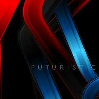 Red and blue glossy stripes abstract hi-tech background vector