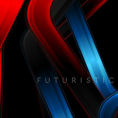 Red and blue glossy stripes abstract hi-tech background