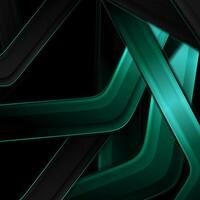 Black and green glossy stripes abstract hi-tech background vector