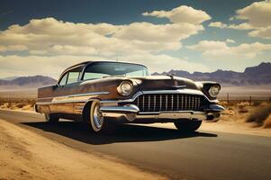 Shot of a classic car on route 66 photo