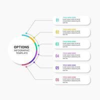 seis 6 6 pasos opciones circulo infografía modelo diseño vector