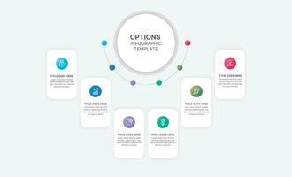 seis 6 6 pasos opciones circulo redondo infografía modelo diseño vector