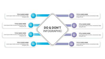 Process Workflow, Dos and Don'ts, Comparison Chart Infographic Template Design vector