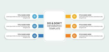 dos y no, comparación gráfico infografía modelo diseño vector