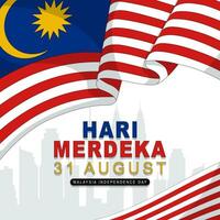 Illustration of Malaysia's Independence Day greeting on August 31 vector