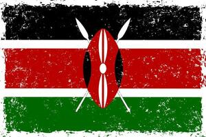 Kenya flag in grunge distressed style vector