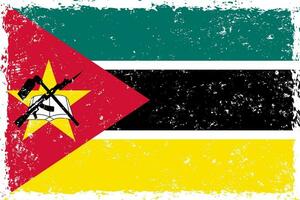 Mozambique bandera en grunge afligido estilo vector