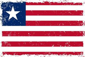 Liberia bandera en grunge afligido estilo vector