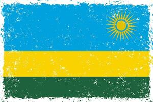 Rwanda flag in grunge distressed style vector