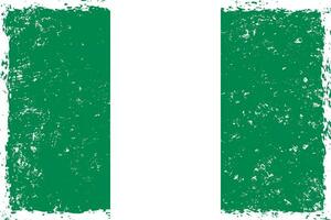 Nigeria flag in grunge distressed style vector